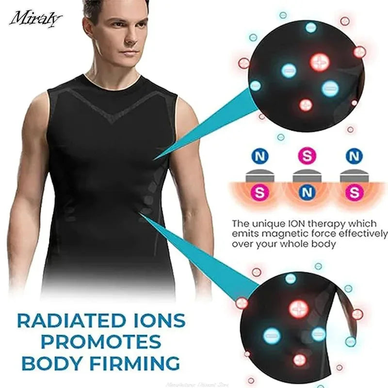 Ionic Shaping Vest for Men Shapewear Compression Tank Top