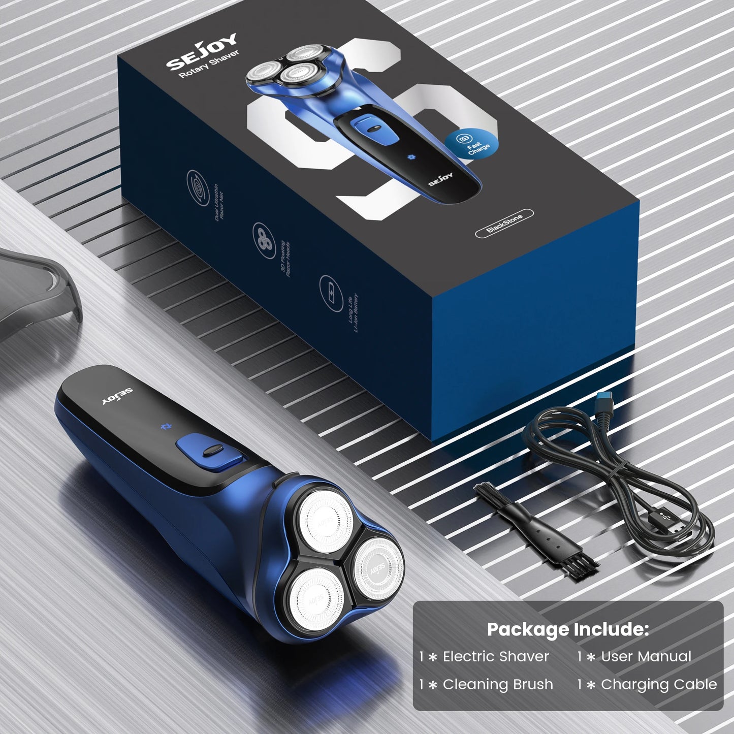Sejoy 3D Floating Electric Shaver For Men With Trimmers