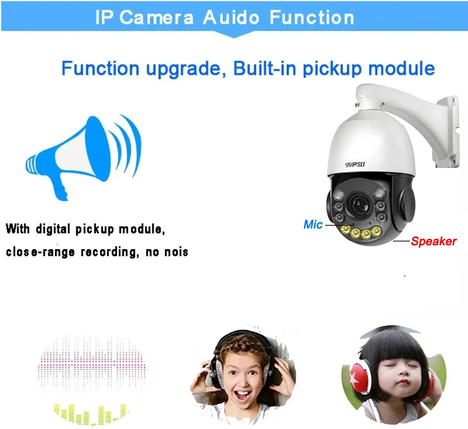 Onvif Metal Laser Infrared Full Color Auto Tracking Cruise 8MP 4K 54X Optics Zoom 360° POE PTZ Speed Dome Surveillance IP Camera