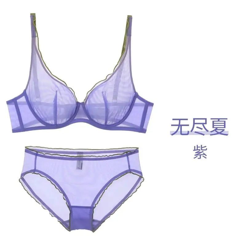 Moyiusu Minimiser Underwire Bra Set With Mesh Lace