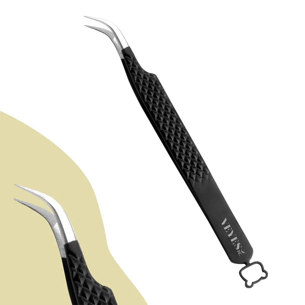 VEYES INCH Noir No 1 Fiber Lash Tweezers 90 Degree