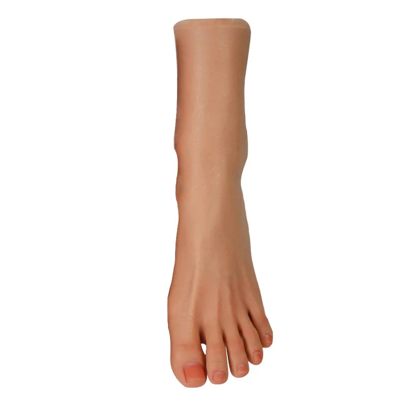 Single Foot-Feet Realistic Silicone Foot Model for Photography Fake Nail Art Display Showcasing Stockings