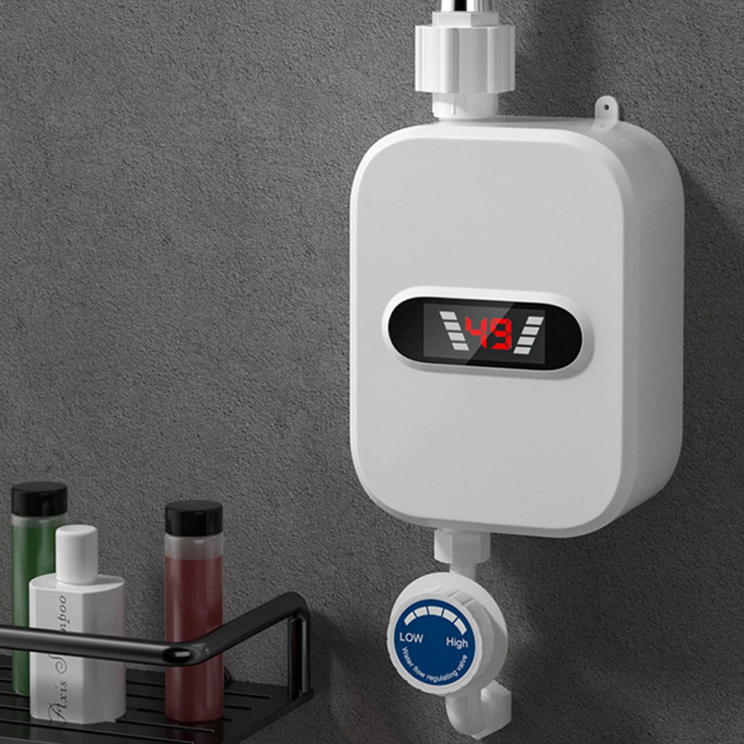 Small Instant Electric Water Heater LCD Temperature Display IPX4 Quick Heating Shower Water Heating Device Set