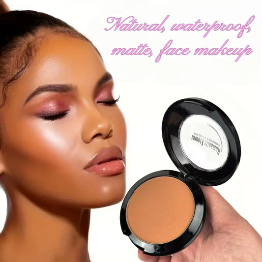 Dark compact powder, matte, waterproof, dark concealer and contour foundation for face makeup.