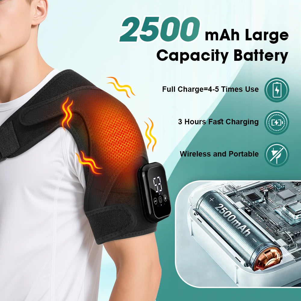 Hailicare Electric Heating Shoulder Brace With Vibration Massage Hot Compress