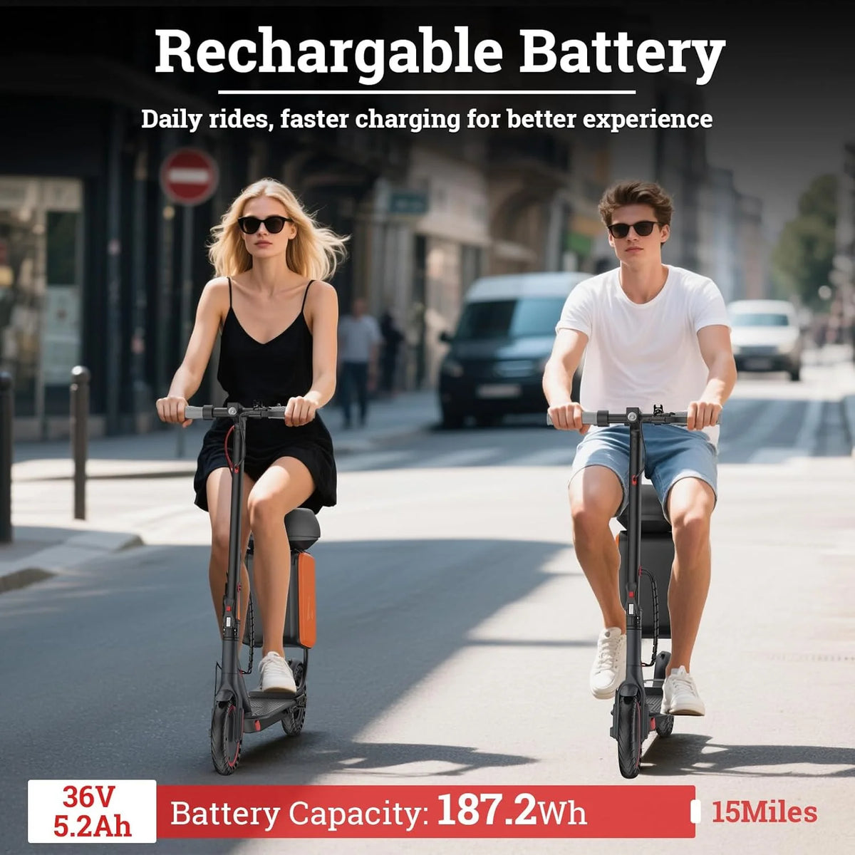 Ladped Electric Scooter 350W 16 Mile Range Includes Removable Seat