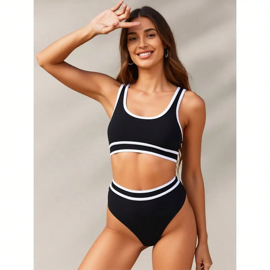 Womens Modest Two Piece Bikini Set Beachwear Bathing Suit