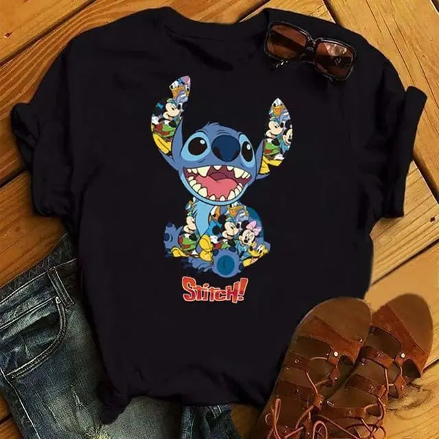 Disney Stitch Short Sleeve Cotton Unisex Parent Child T Shirt