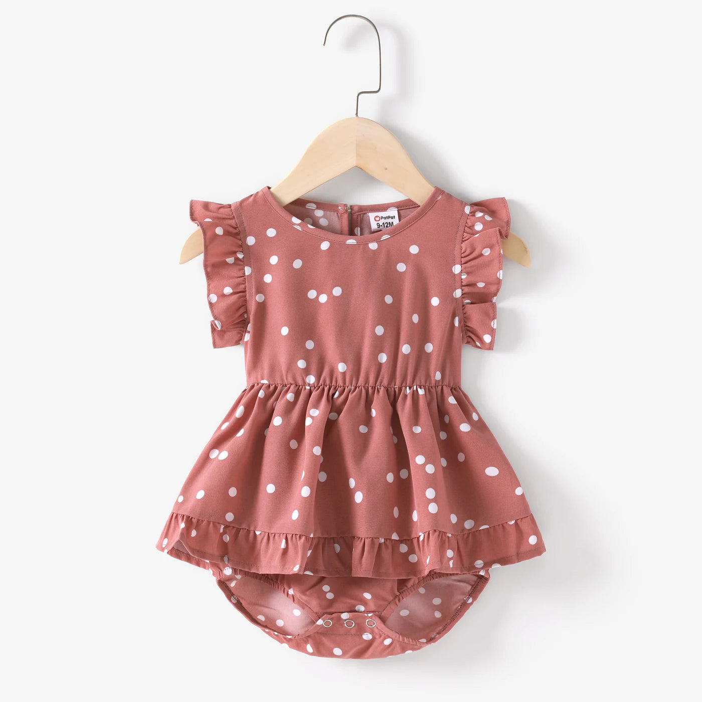 PatPat Family Matching Polka Dot Flutter Sleeve Summer Dress Set