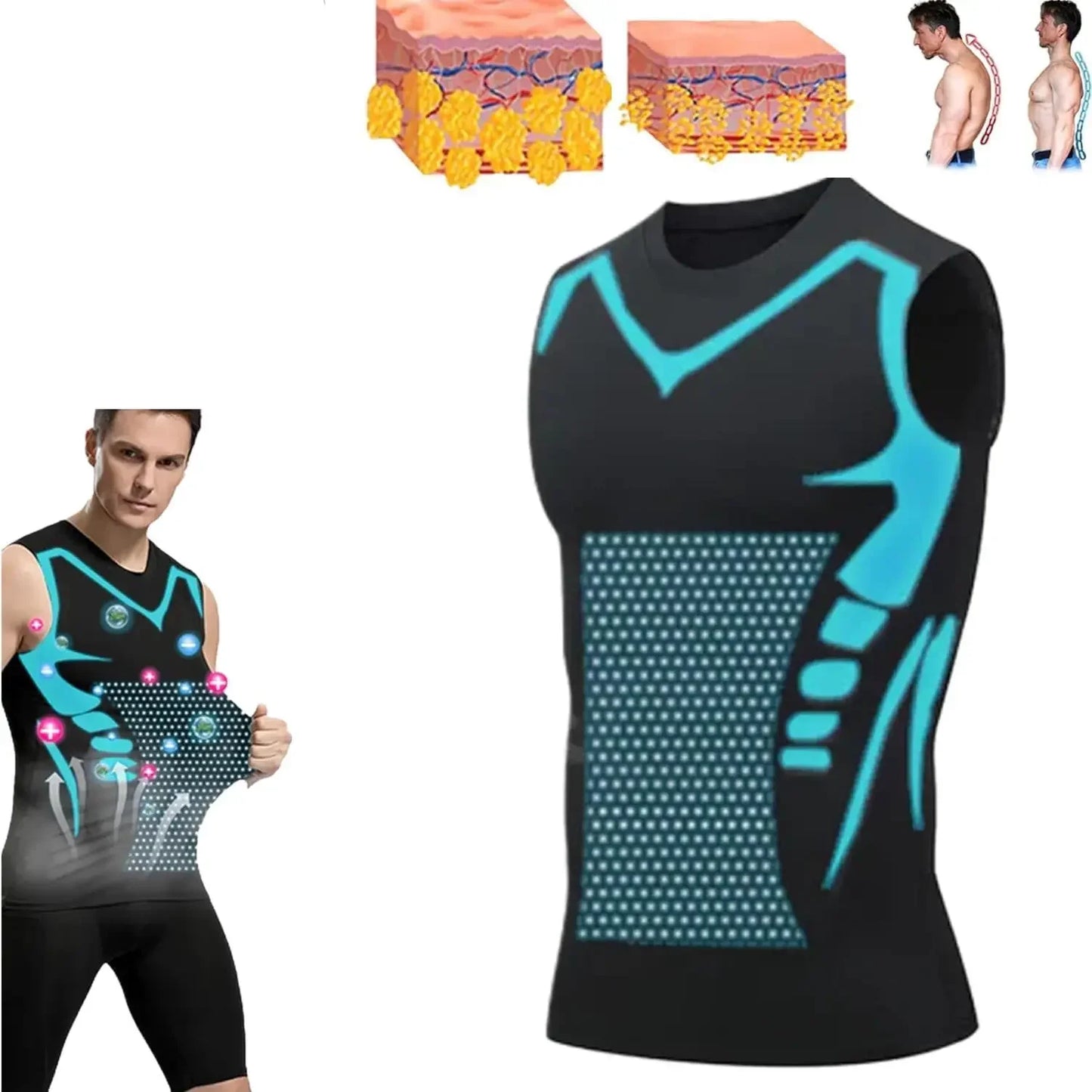 Ionic Shaping Vest for Men Shapewear Compression Tank Top