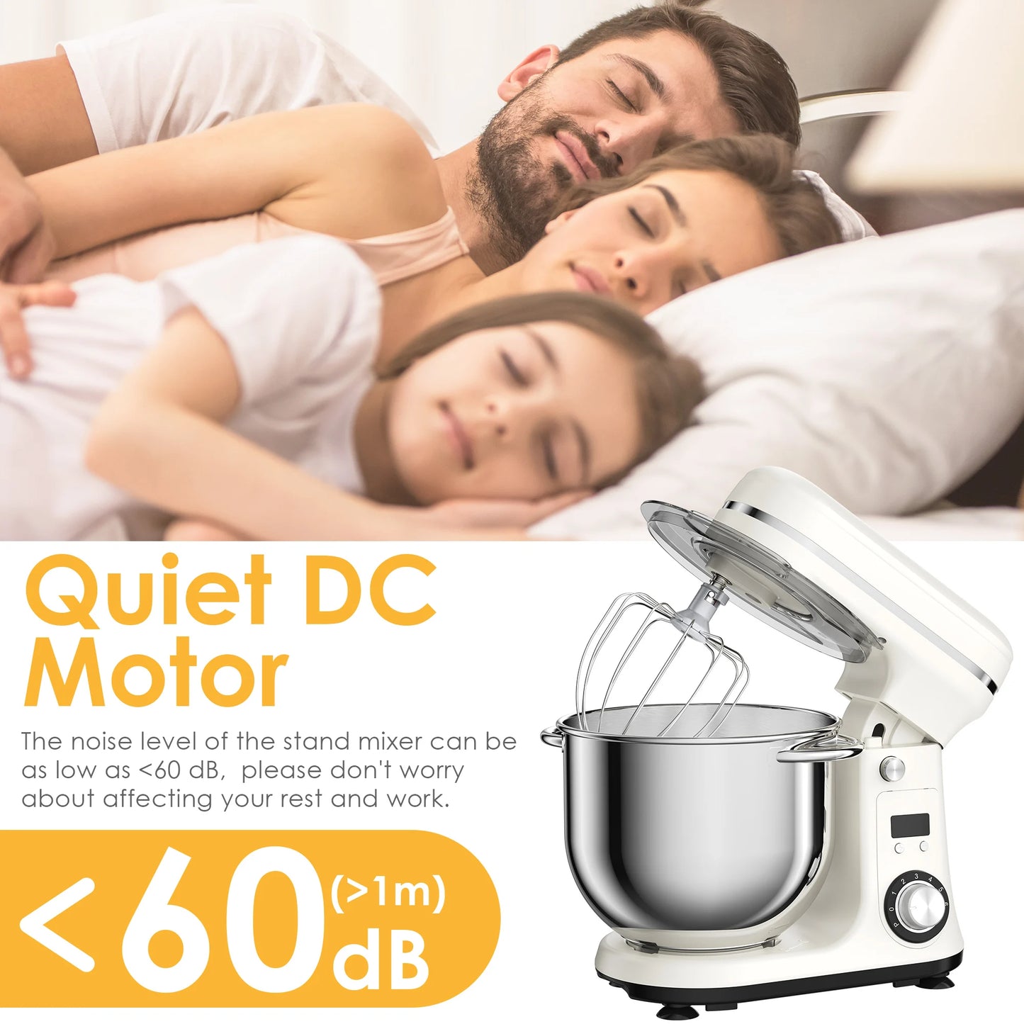 Biolomix Kitchen Stand Mixer 6 Speed 1200W Quiet Motor