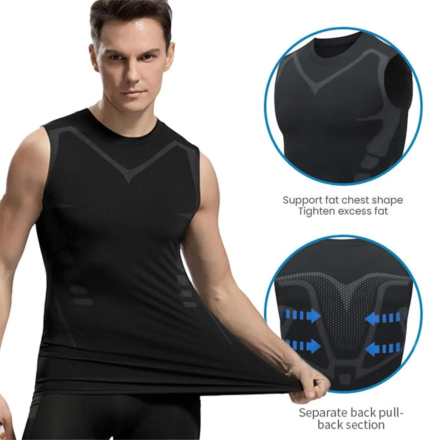 Ionic Shaping Vest for Men Shapewear Compression Tank Top