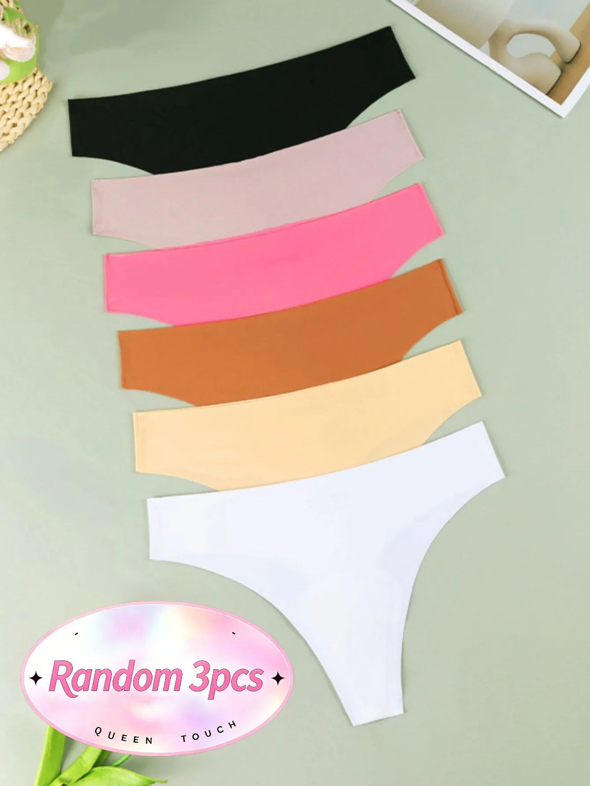 3 Pack Women Low‑Rise Seamless  Underwear Invisible No Show Smooth Anti‑Chafing Comfort Panties for Yoga Fitness Sports Daily Intimates