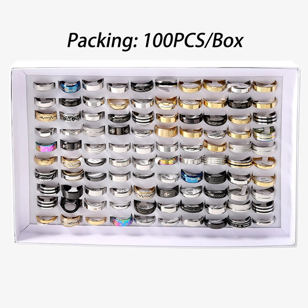 GuangdongFine Stainless Steel Rings Set For Men Women Wedding Jewelry