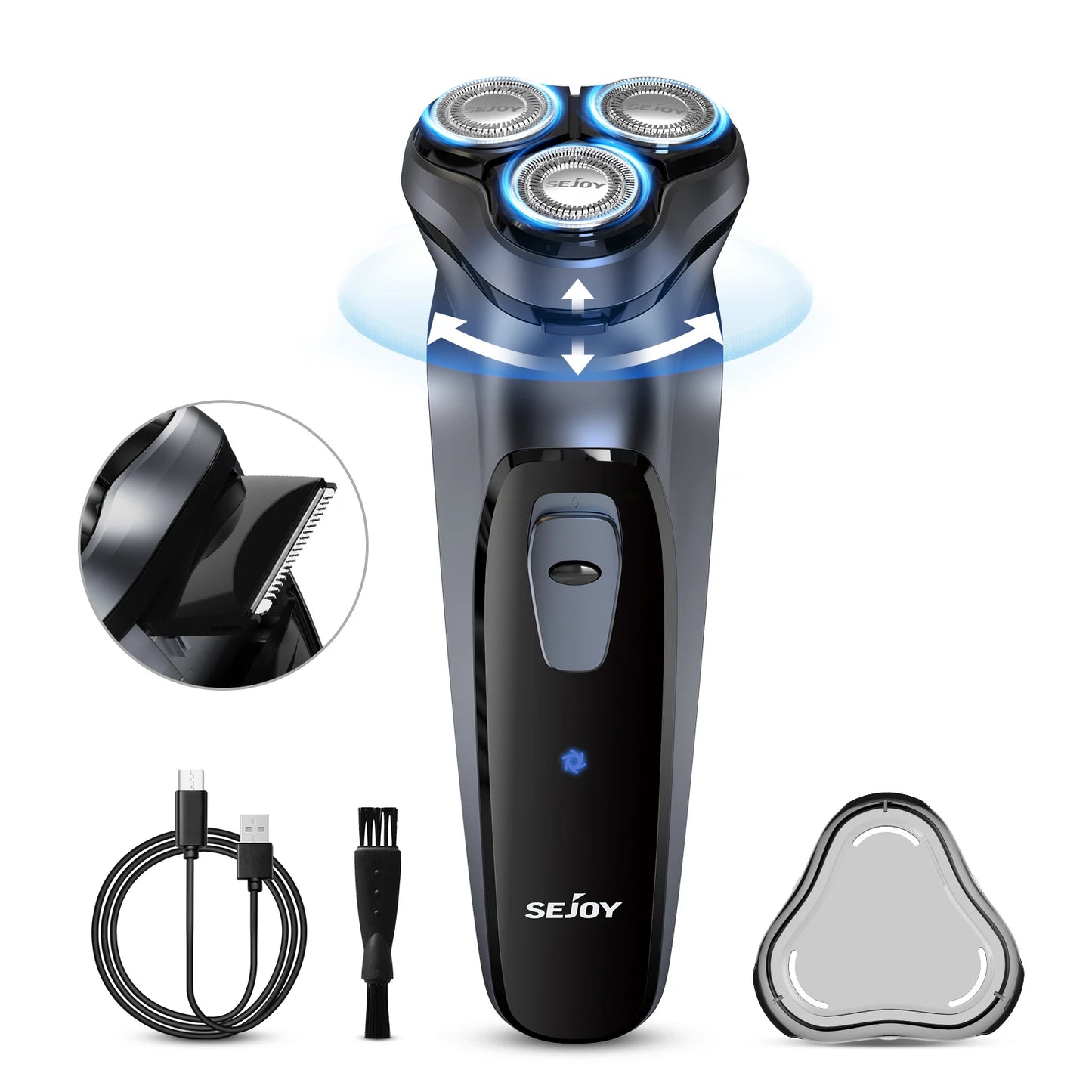 Sejoy 3D Floating Electric Shaver For Men With Trimmers