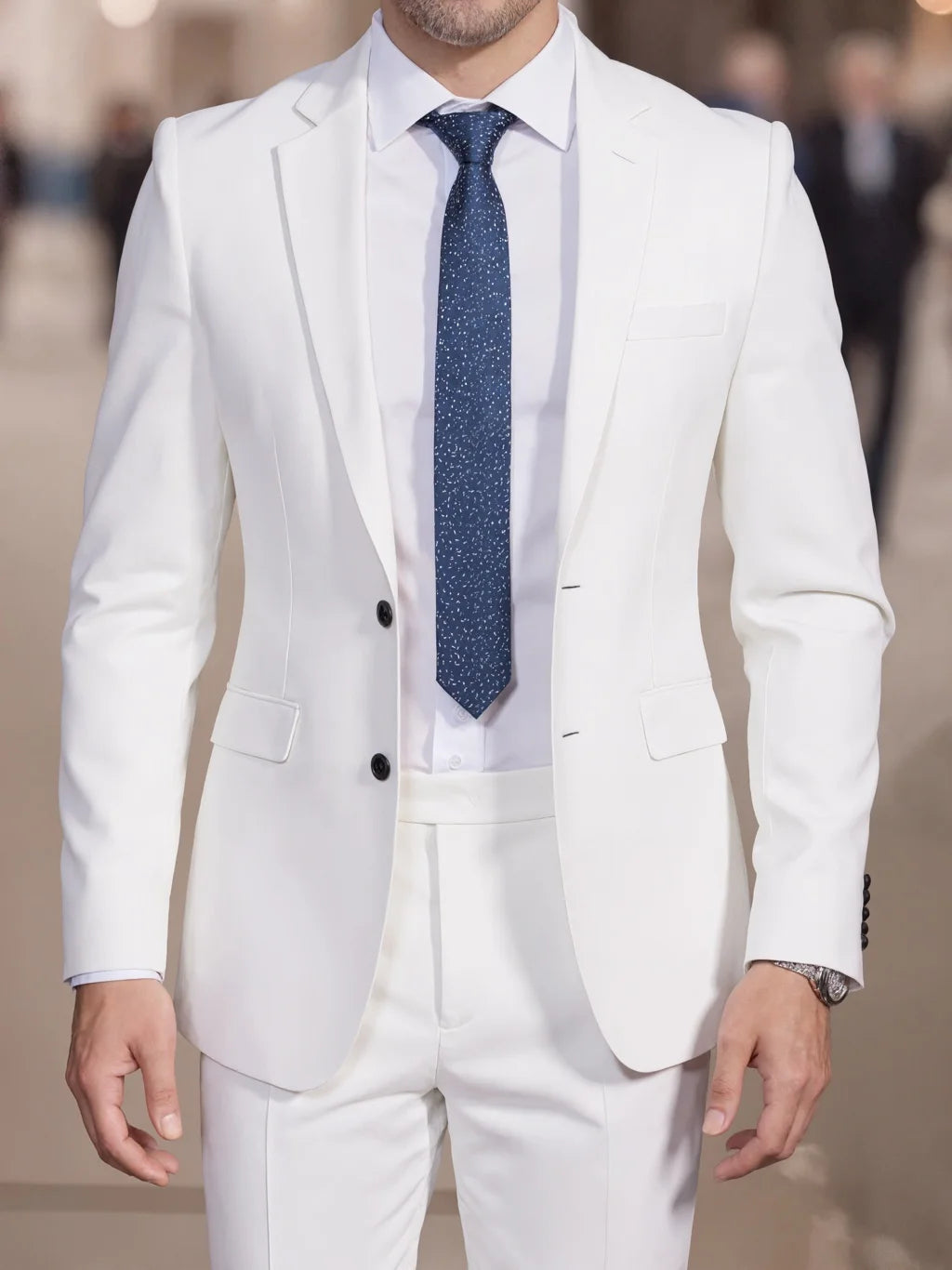 SONGWEJiE Men's Four Seasons Business Suit Two Piece Set
