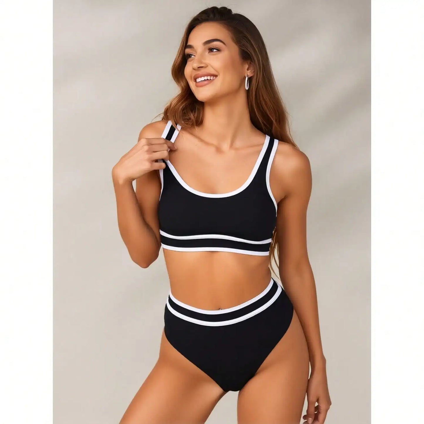 Womens Modest Two Piece Bikini Set Beachwear Bathing Suit