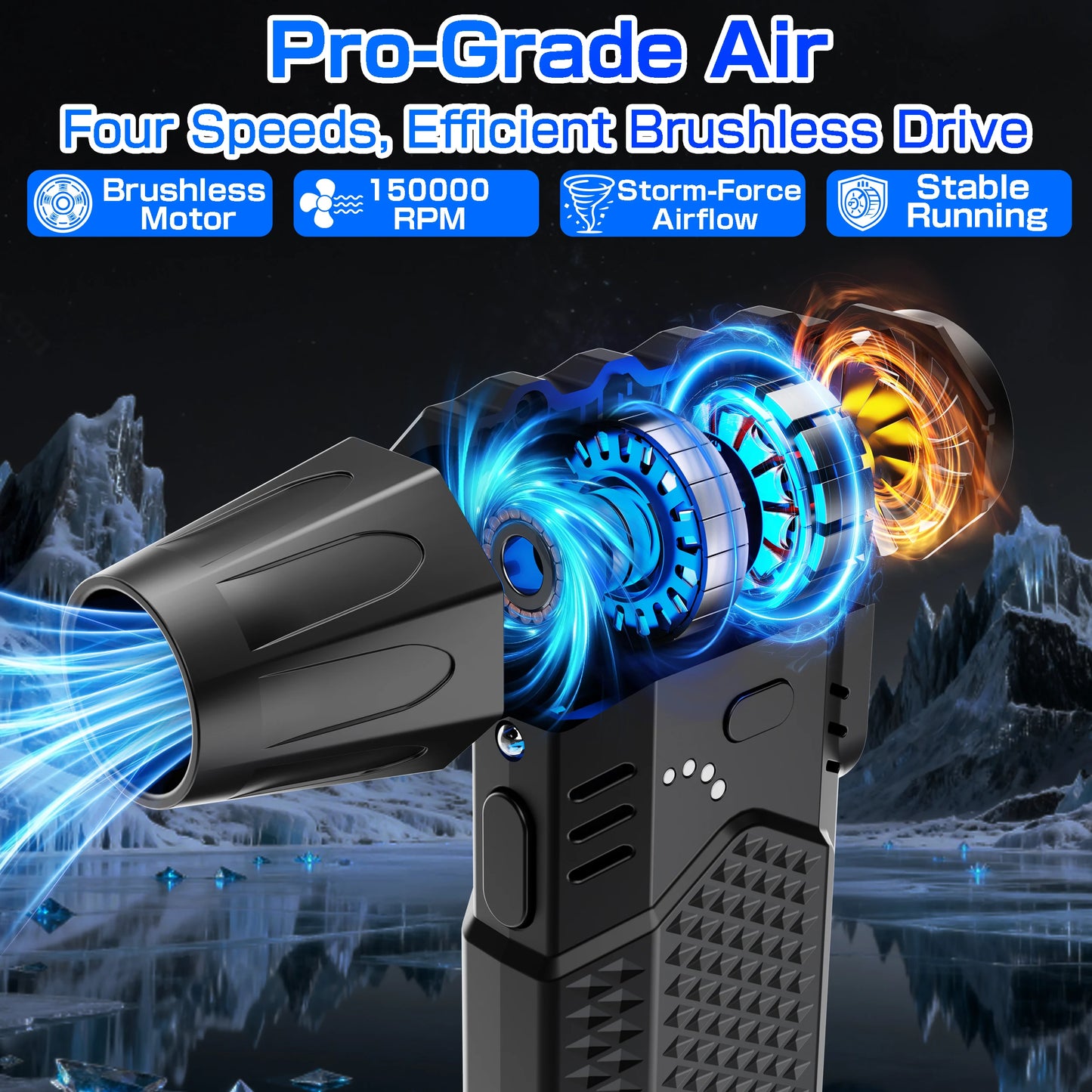Turbo Electric Portable Car Vacuum Cleaner Jet Fan Blower Tool