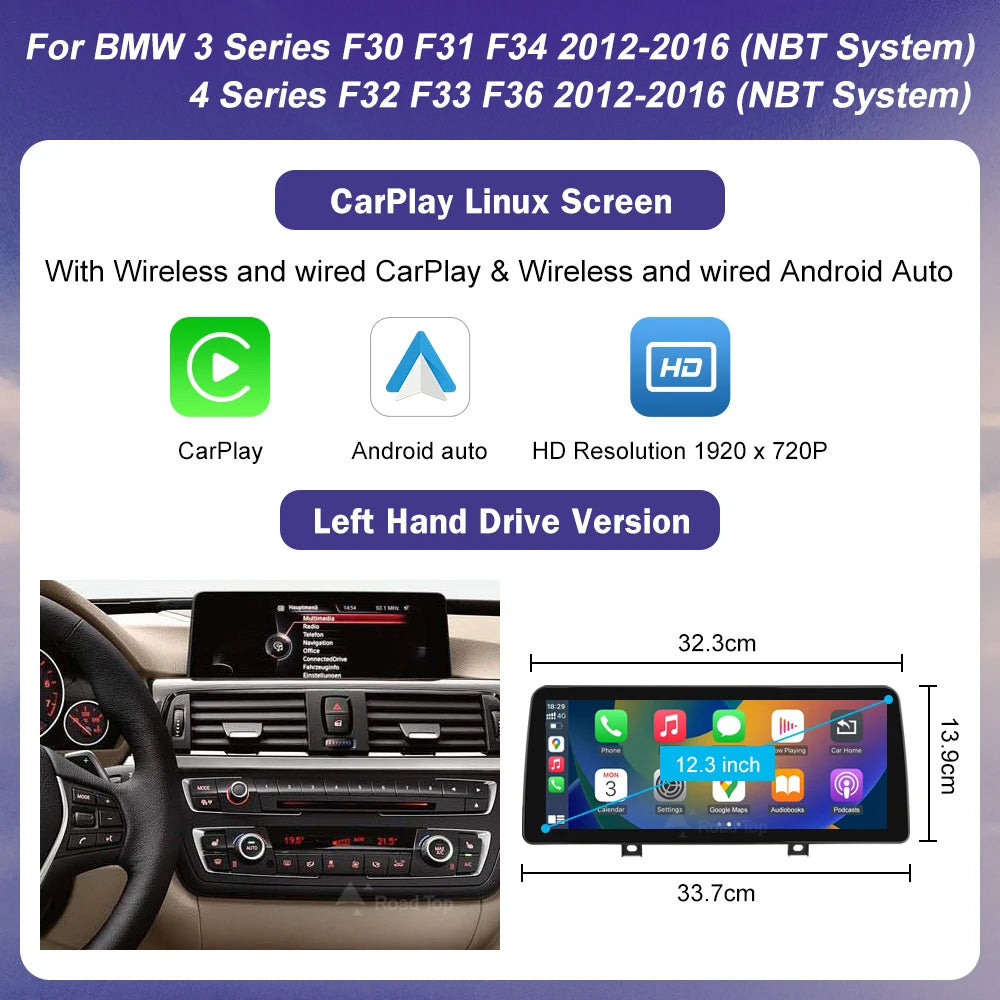Road Top Ultra Touch Screen CarPlay Android Auto for BMW