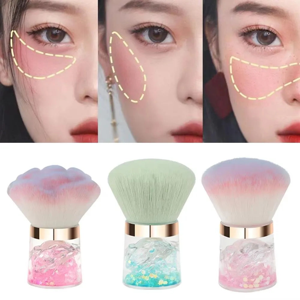 New Fashion Pink Portable Powder Brush Makeup Tool