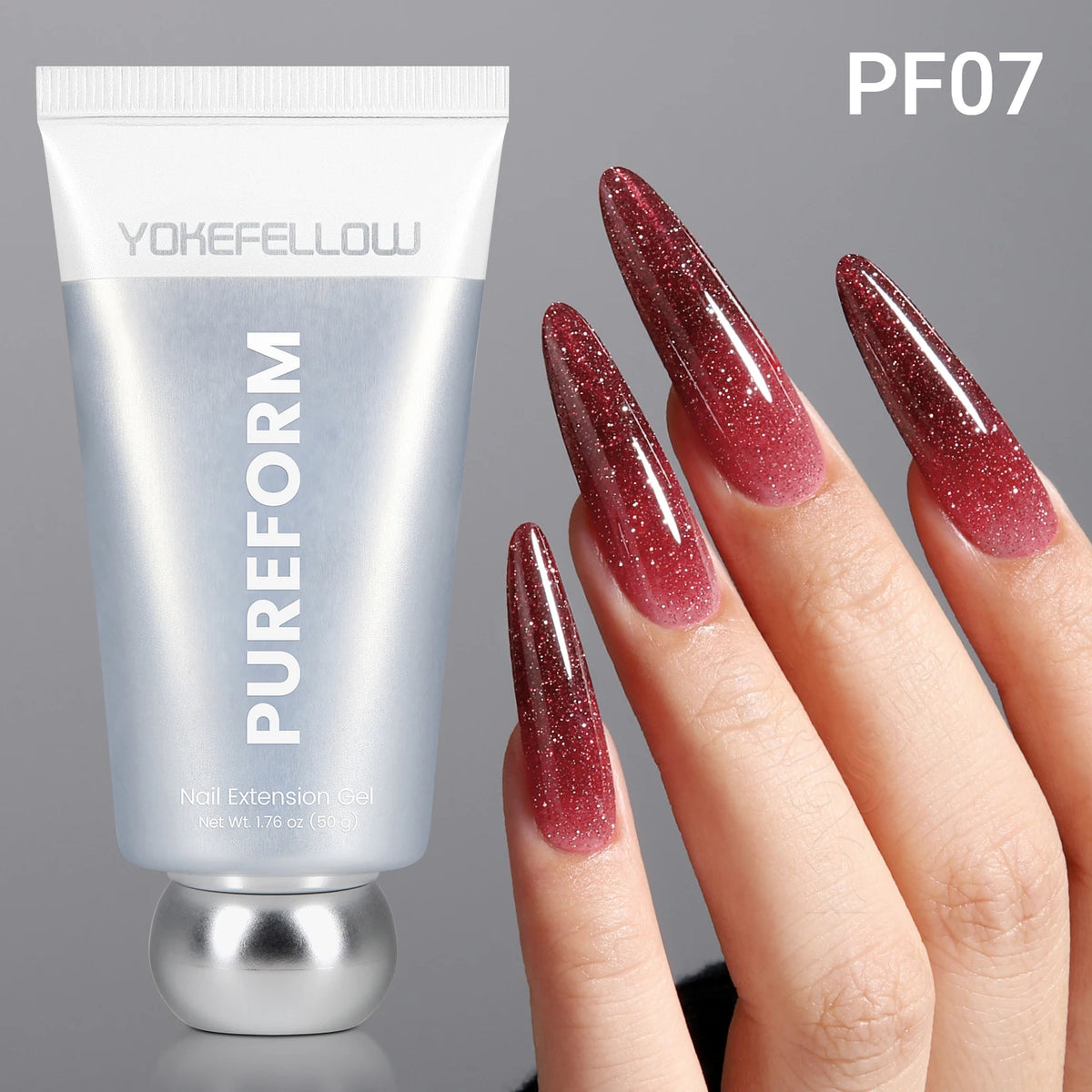 YOKEFELLOW PUREFORM Poly Gel Nai Polish Tpo&Hema Free Pink Red Extension Gel Large Capacity 50g Hard Gel for Starter Nail Art DIY