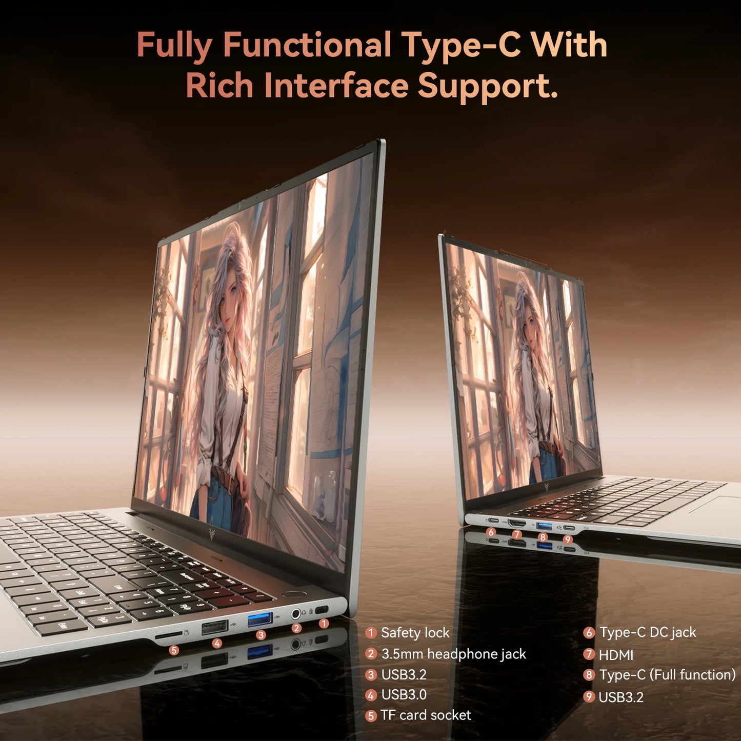KAMRUI Ryzen 7 H255 Windows Laptop With 16GB DDR5 Storage