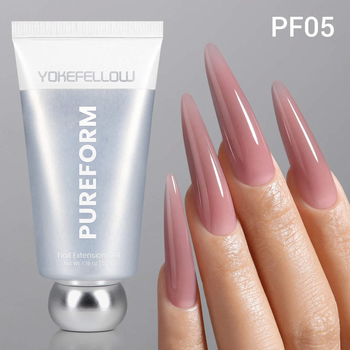 YOKEFELLOW PUREFORM Poly Gel Nai Polish Tpo&Hema Free Pink Red Extension Gel Large Capacity 50g Hard Gel for Starter Nail Art DIY