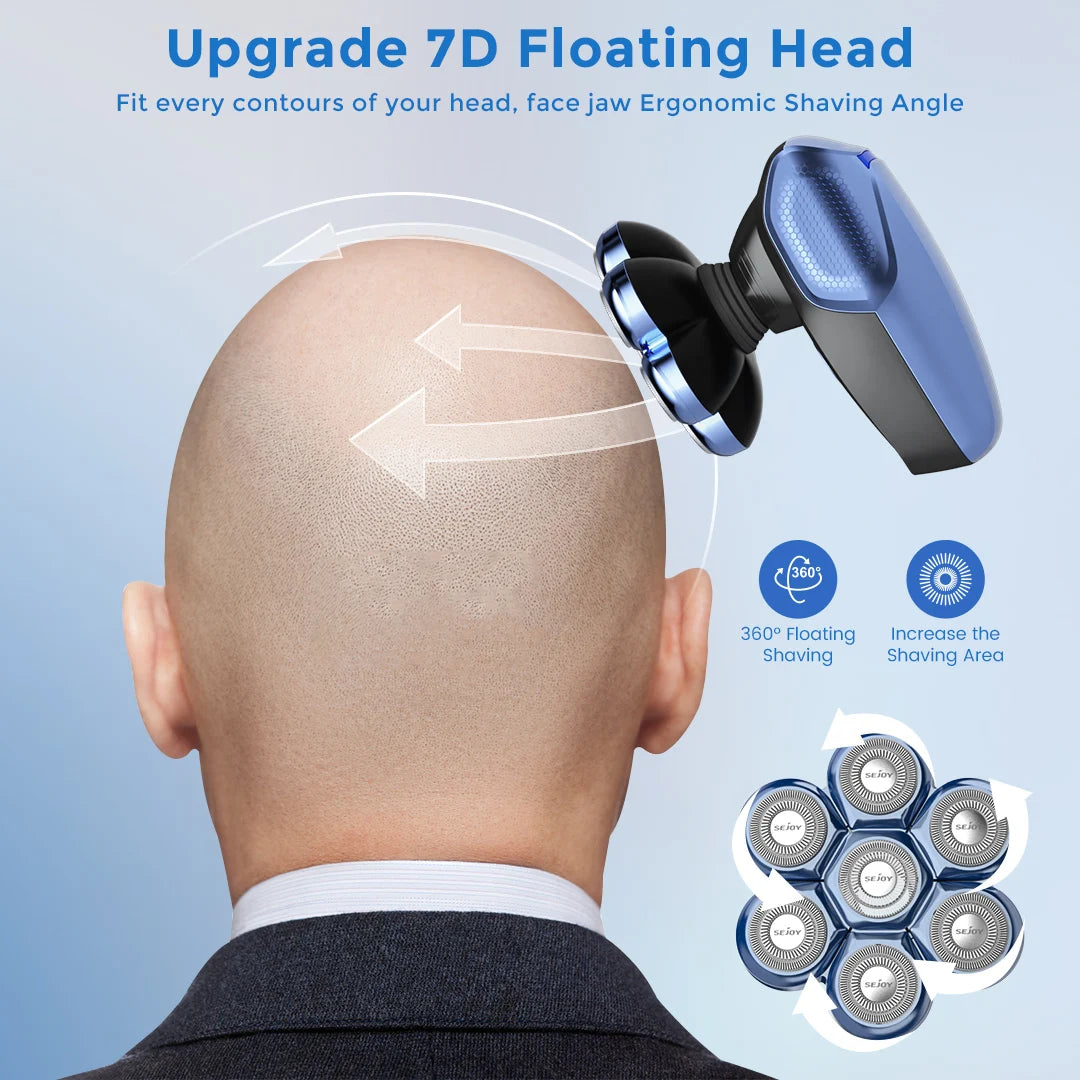 Sejoy 6 In 1 Electric Razor For Bald Men Nose Hair Trimmer Waterproof