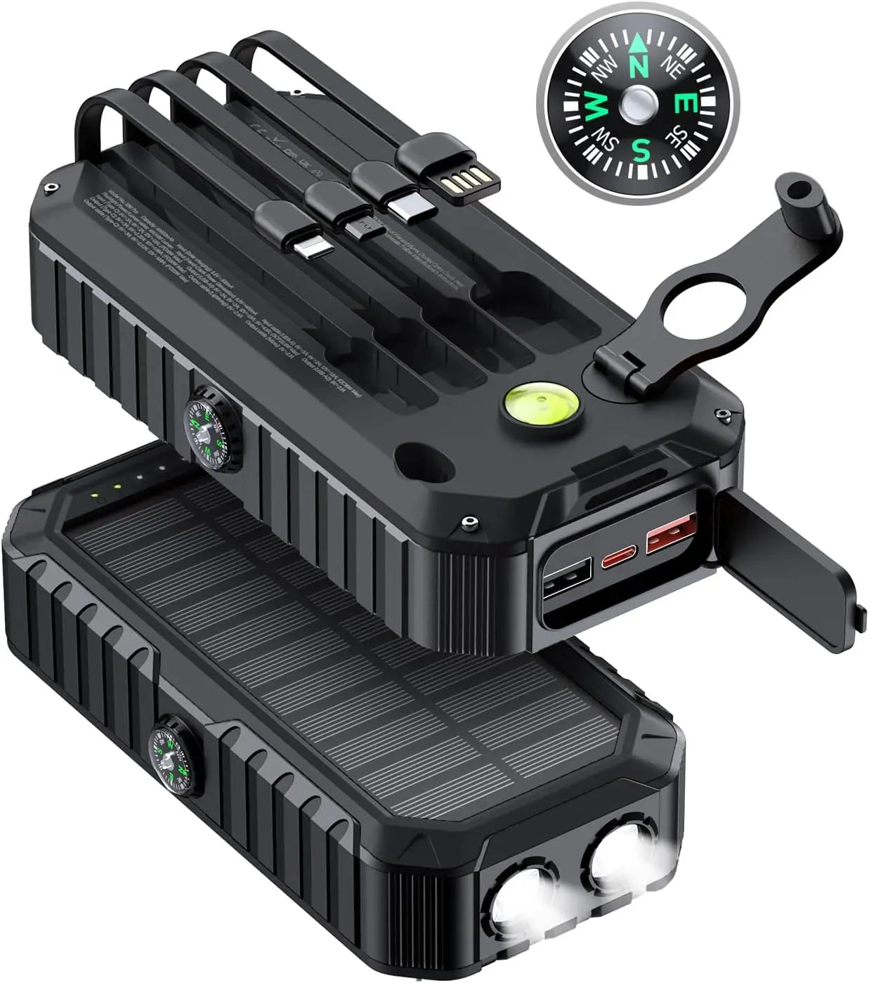 Solar Charger Power Bank 40000mAh With Solar Panel And Outputs