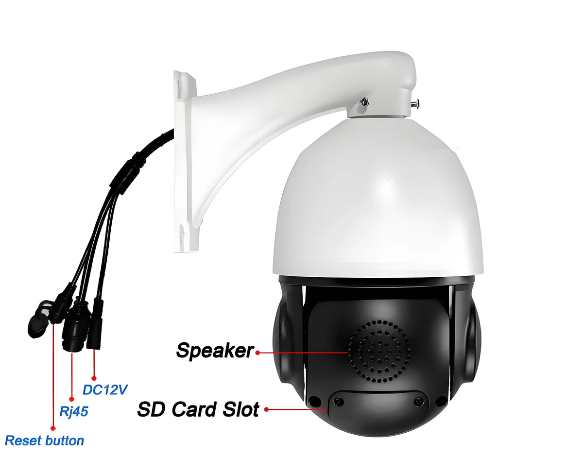 Onvif Metal Laser Infrared Full Color Auto Tracking Cruise 8MP 4K 54X Optics Zoom 360° POE PTZ Speed Dome Surveillance IP Camera