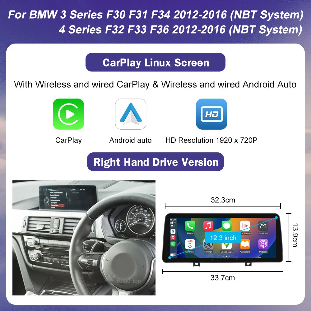 Road Top Ultra Touch Screen CarPlay Android Auto for BMW
