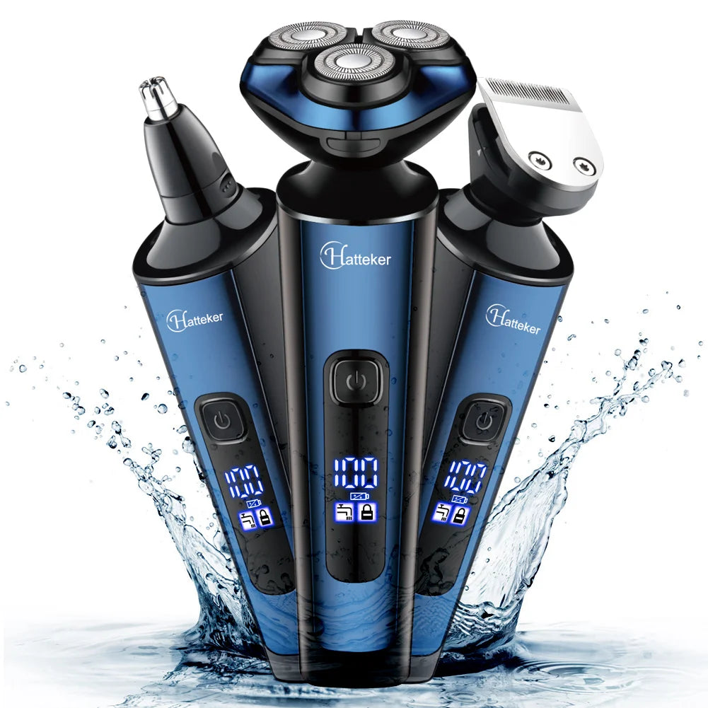 Hatteker 3-In-1 Smart Shaver For Men Digital Display Beard Trimmer