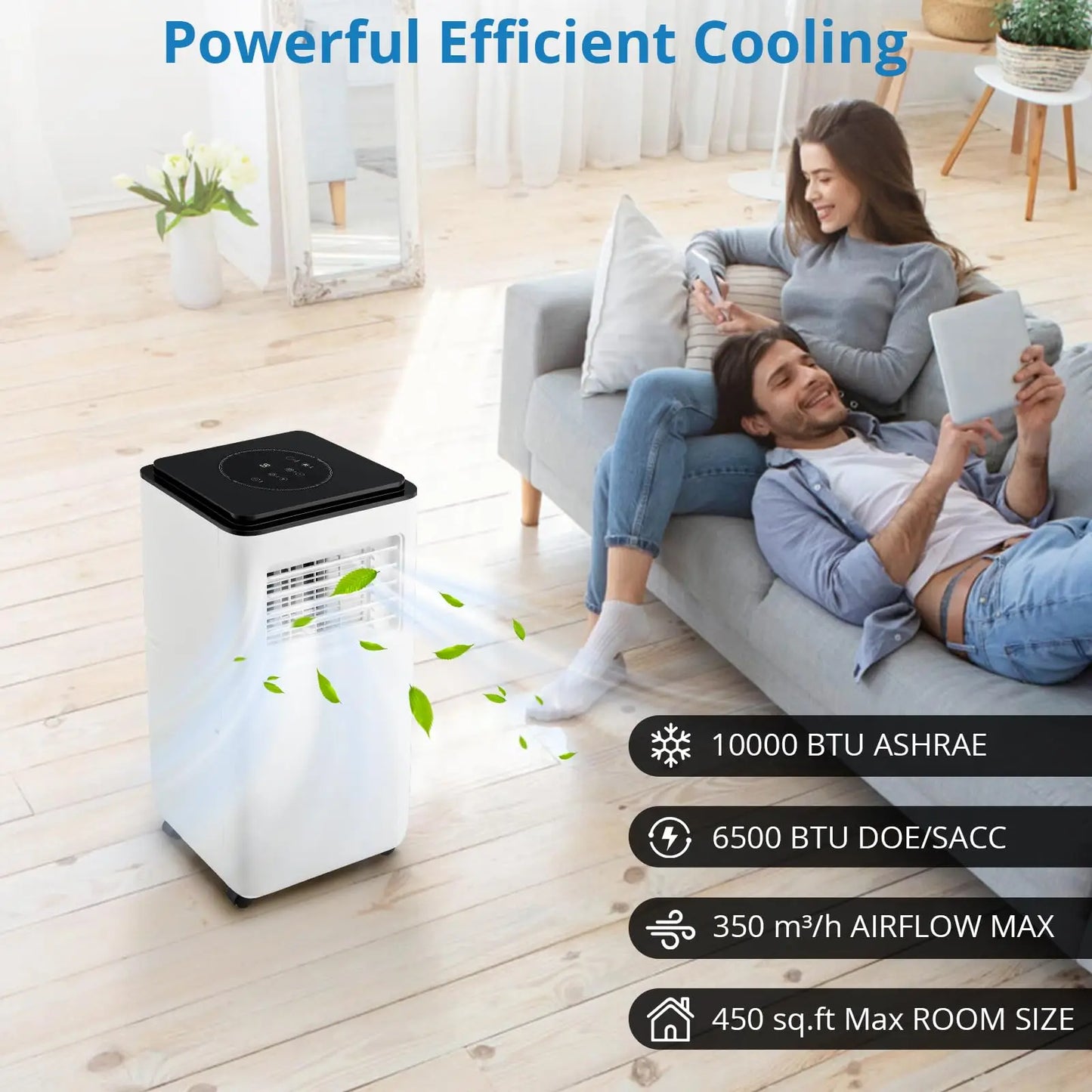 10000 BTU Portable Air Conditioner With Remote For Rooms