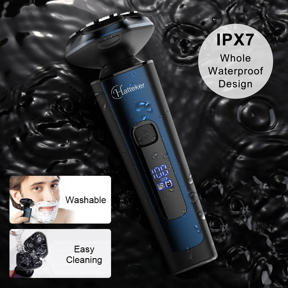Hatteker 3-In-1 Smart Shaver For Men Digital Display Beard Trimmer
