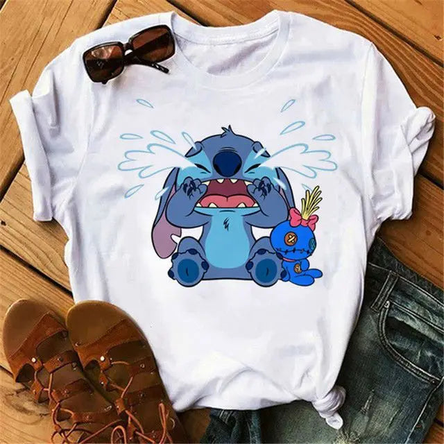 Disney Stitch Short Sleeve Cotton Unisex Parent Child T Shirt