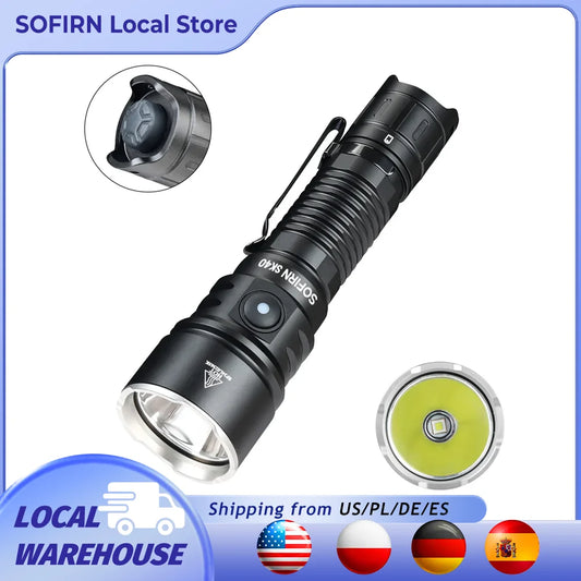Sofirn SK40 SFT70 LED Flashlight 3200lm 21700 Long Range Spotlight