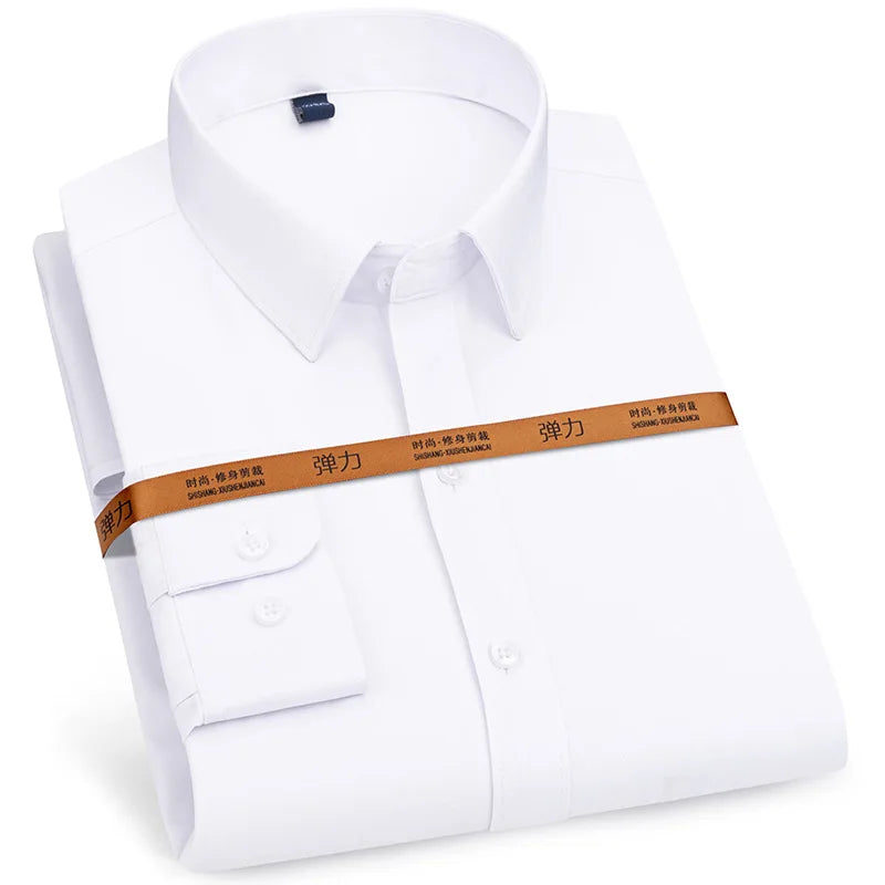 Men's Slim Fit Breathable Dress Shirt Long Sleeve Business Casual