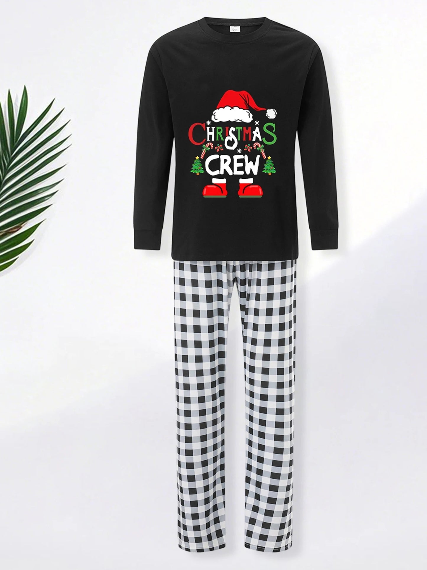 Matching Family Christmas Pajamas Set Festive Tops And Plaid Pants
