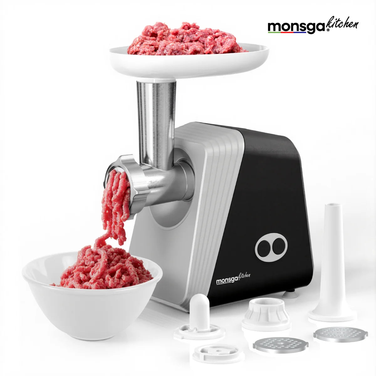 Erabros Electric Meat Grinder With Sausage Stuffer And Reverse Function
