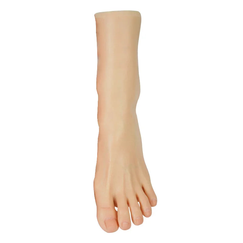 Single Foot-Feet Realistic Silicone Foot Model for Photography Fake Nail Art Display Showcasing Stockings