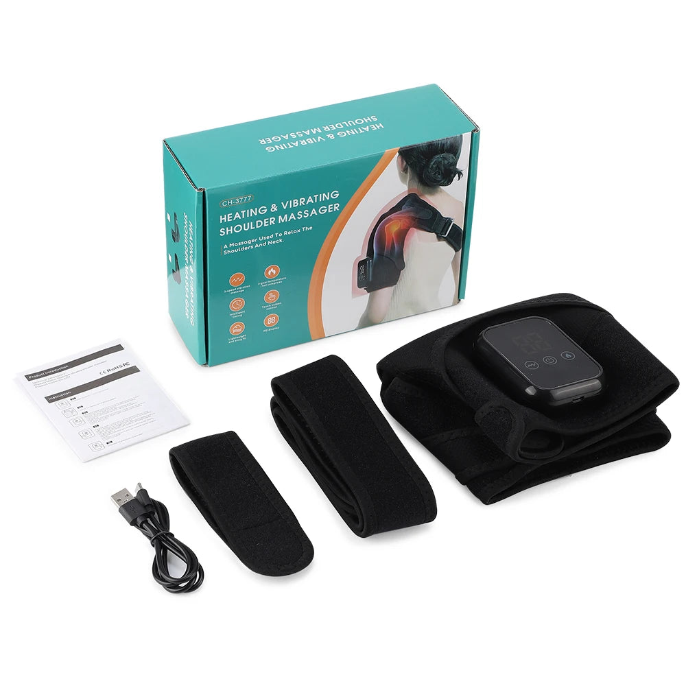 Hailicare Electric Heating Shoulder Brace With Vibration Massage Hot Compress