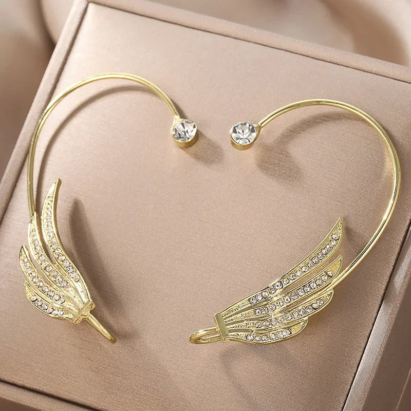 Clip Earrings Star Butterfly Crystal Tassel Zircon Fashion Jewelry