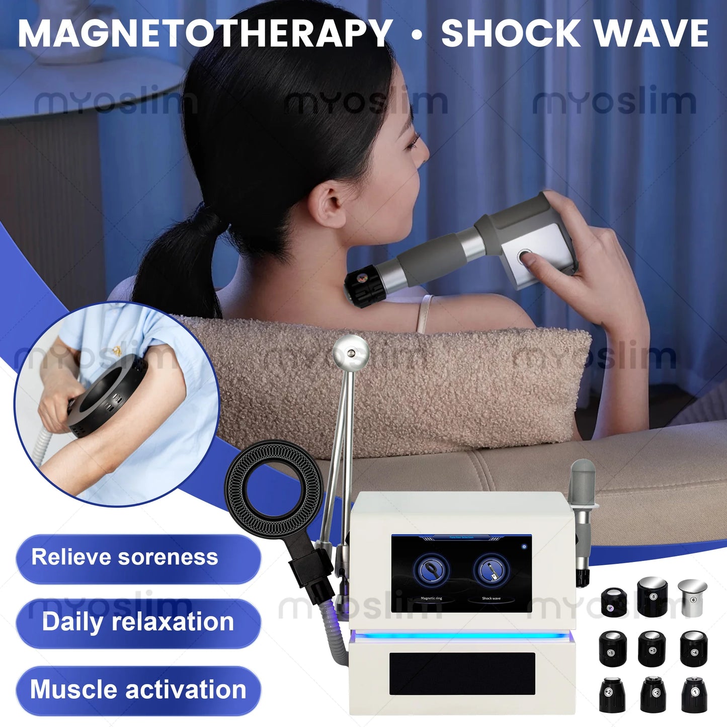 MYOSLIM Magnetic Therapy PMST EMTT Device for Muscles and Joints