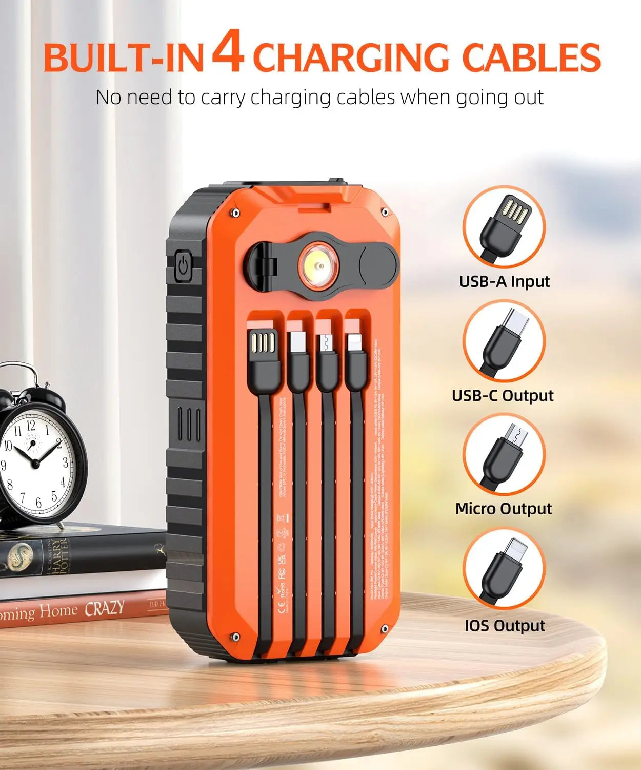 Solar Charger Power Bank 40000mAh With Solar Panel And Outputs