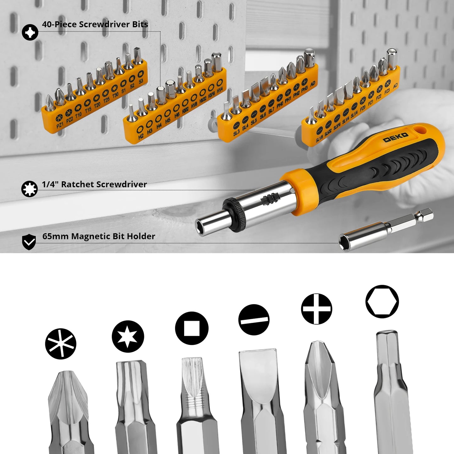 DEKOPRO 228Pcs Socket Wrench Auto Repair Tool Kit Pro