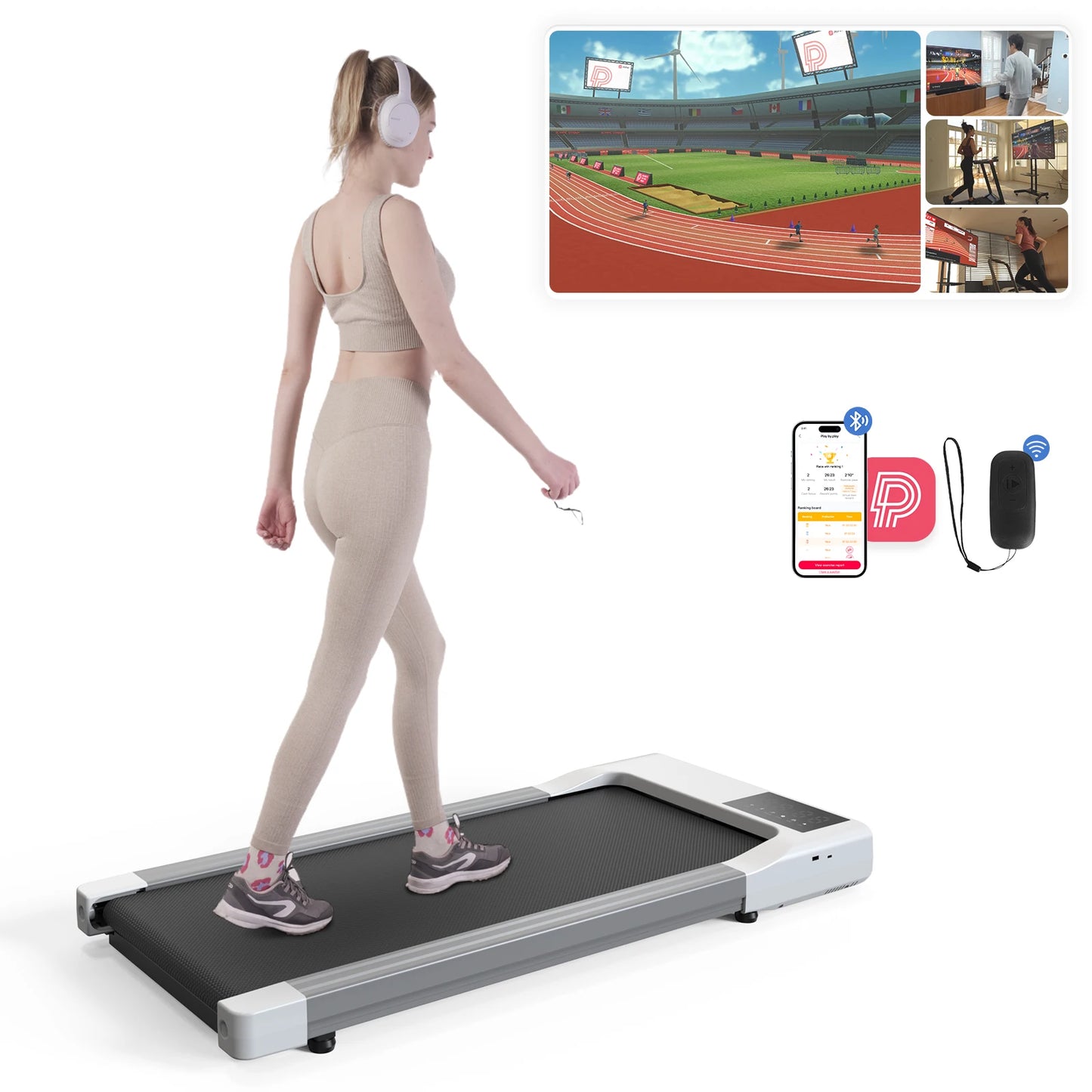 NONE 2in1 Treadmill for Home and Office with Remote LCD