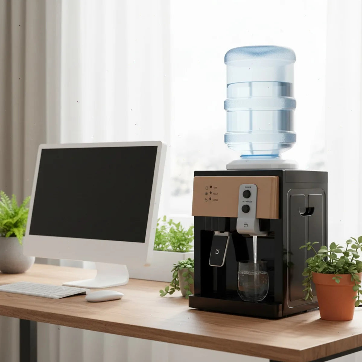 Hot Cold Water Dispenser, Countertop, 3 Temperature, 550W 75W, 304 Stainless Steel, 110V, for Home, Office, Kitchen, Desk, Portable, Energy Efficient, Safe, Water Cooler