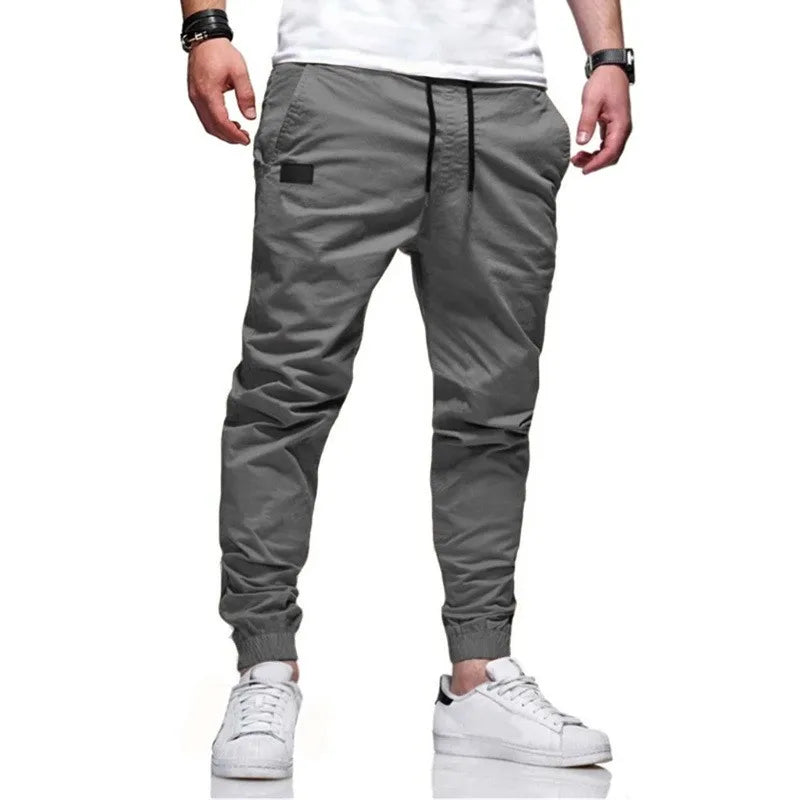 Men's Slim Jogger Pants With Cargo Pockets Casual Sportswear