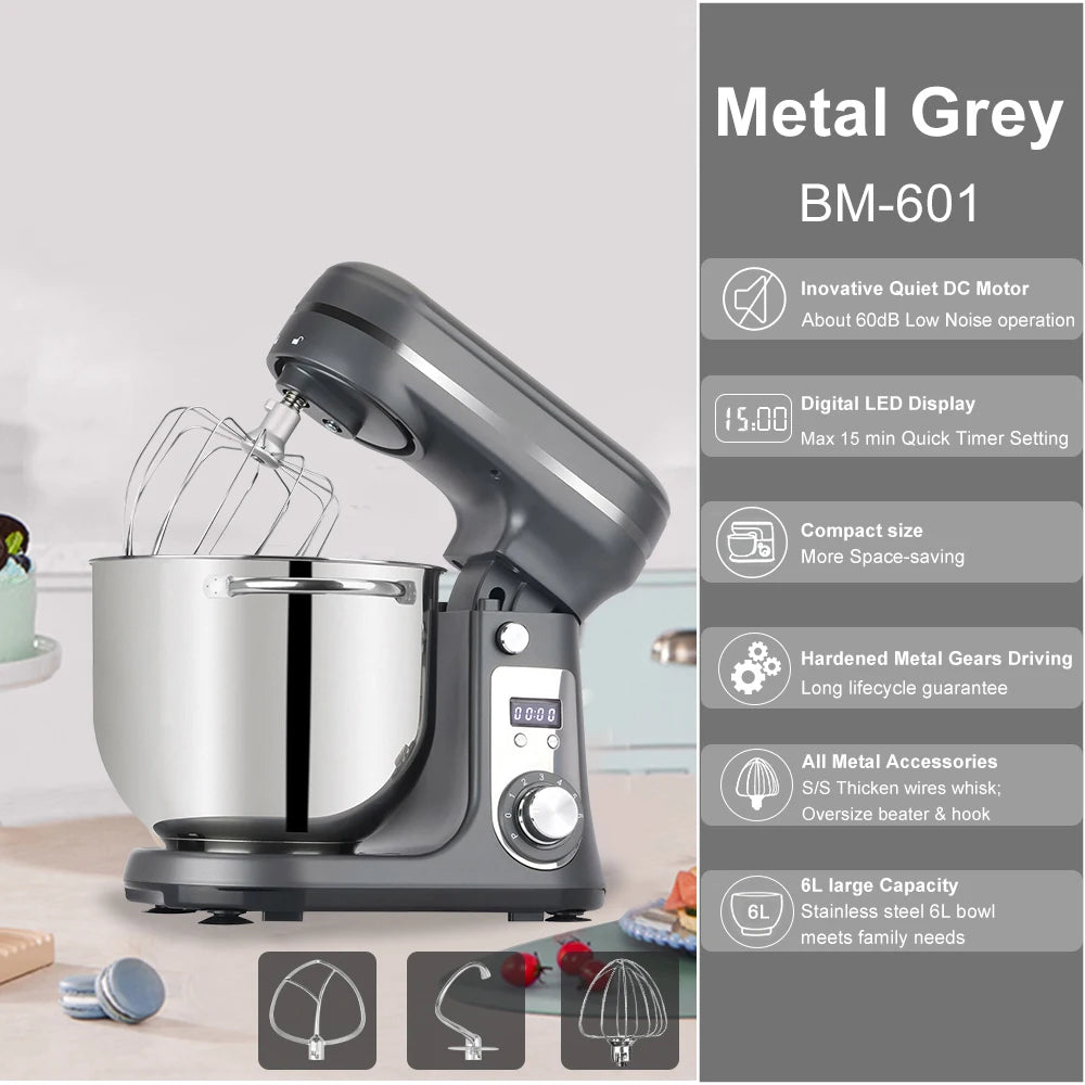 Biolomix Kitchen Stand Mixer 6 Speed 1200W Quiet Motor