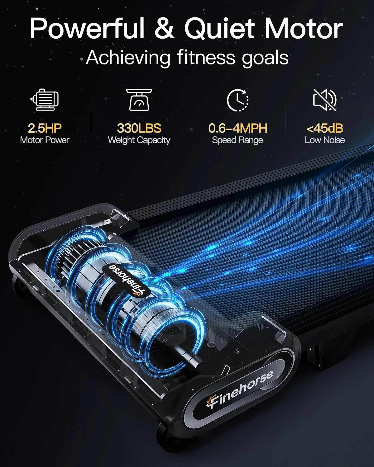 AKLUER Under Desk Treadmill With Auto Incline 2.5HP For Home Office